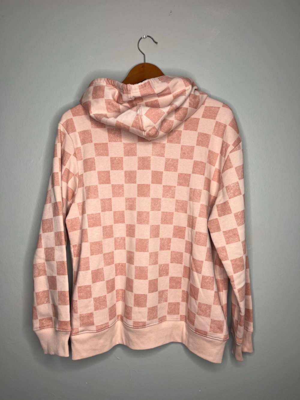 GAP Women’s Pink Checkerboard Spellout Pullover Hoodie Sweatshirt Large NWT CC - Picture 6 of 13